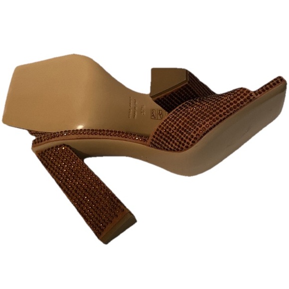 GIABORGHINI Gia/RHW Rosie14S Camel Brown Square Toe Heel Sandals EU 37.5/7.5 - Picture 6 of 8